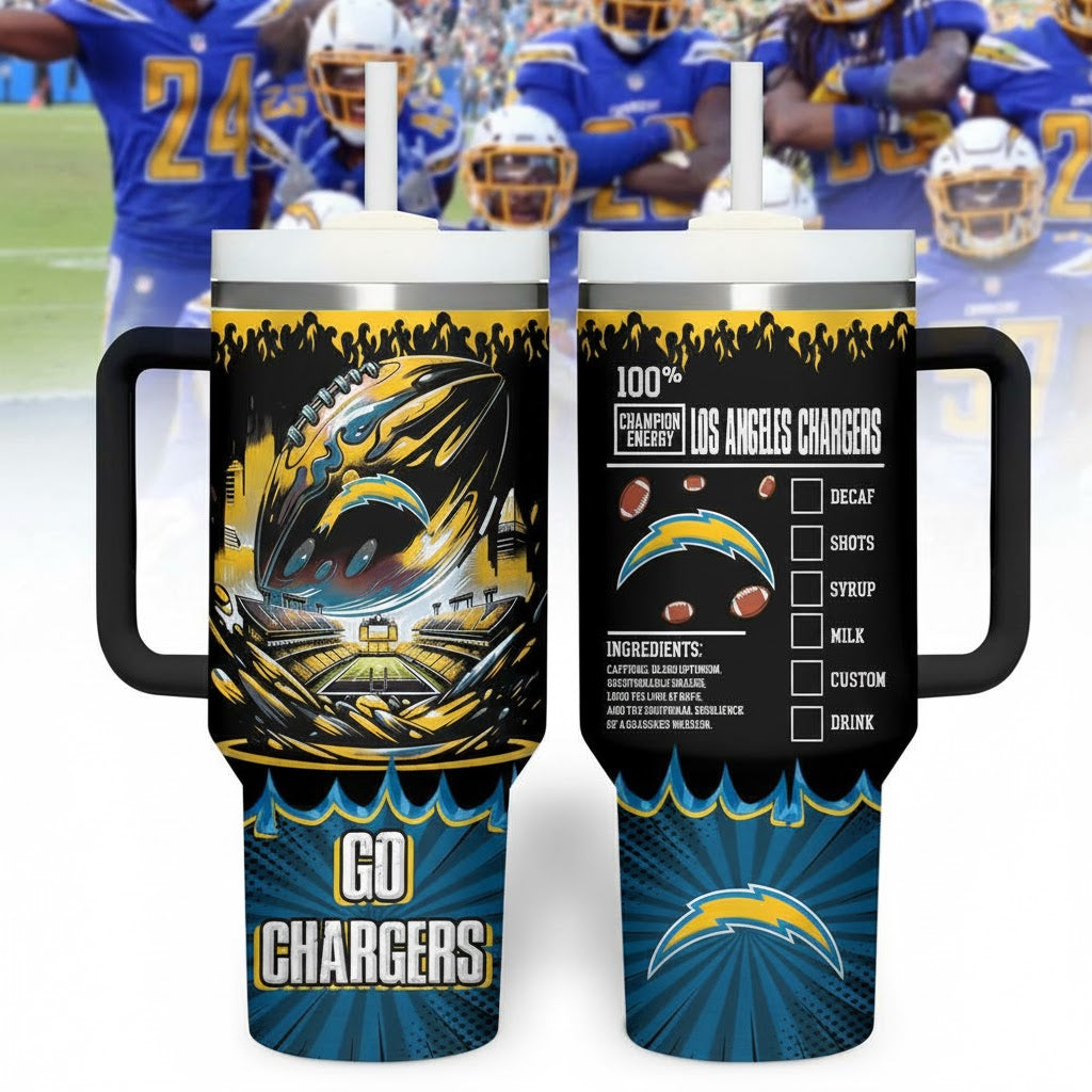 LAC Chargers Champion Energy Tumbler Handle Cup 40oz
