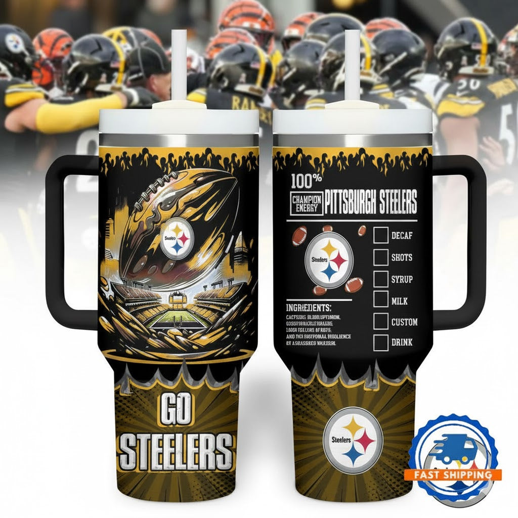 PIT Steelers Champion Energy Tumbler Handle Cup 40oz