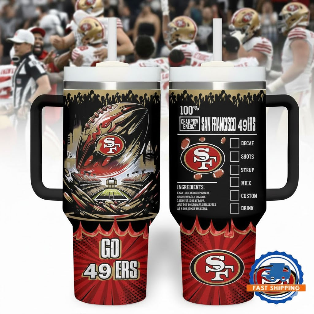 SF 49ers Champion Energy Tumbler Handle Cup 40oz