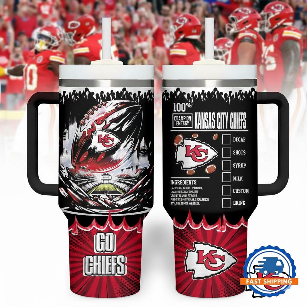 KC Chiefs Champion Energy Tumbler Handle Cup 40oz