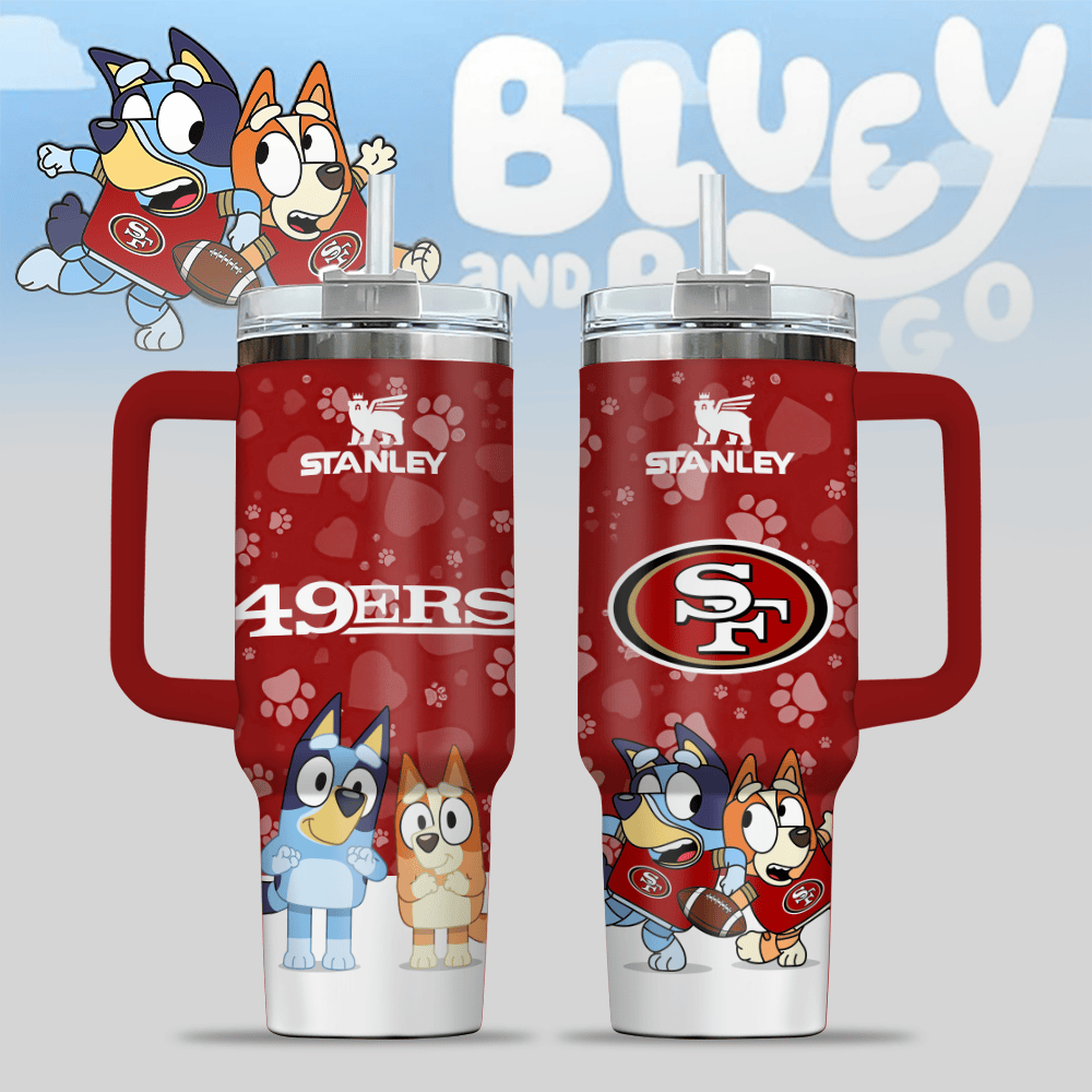 Kansas City Chiefs NFL x Bluey Custom Stanley Cup 40 oz 30 oz Tumbler With Handle