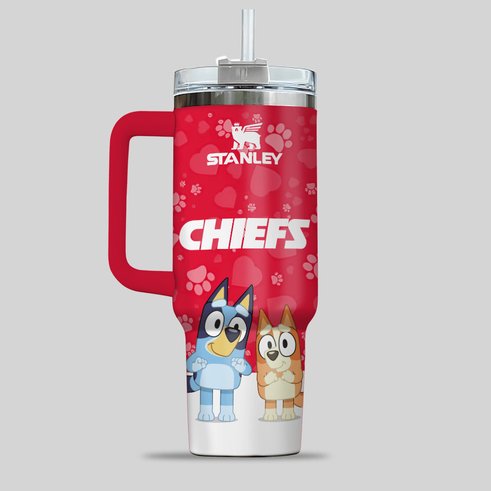 Kansas City Chiefs NFL x Bluey Custom Stanley Cup 40 oz 30 oz Tumbler With Handle