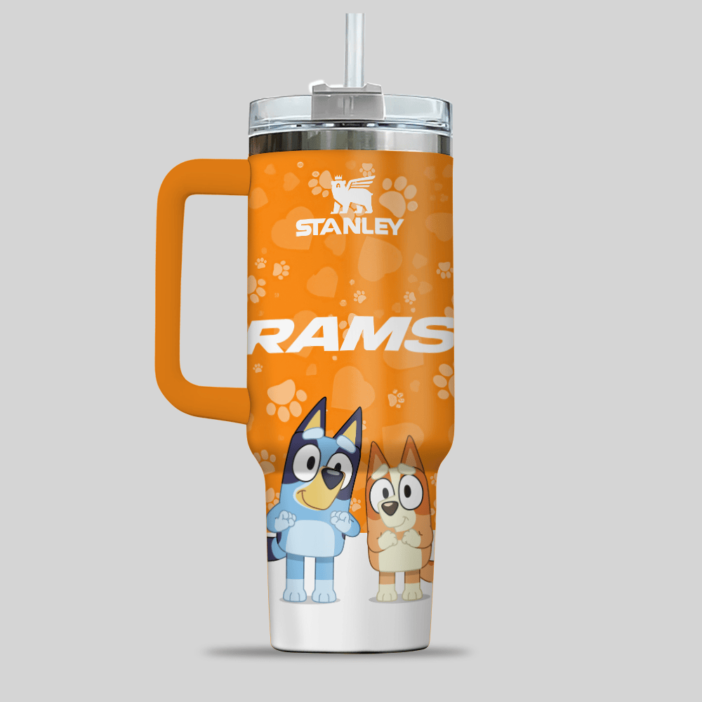 Los Angeles Rams NFL x Bluey Custom Stanley Cup 40 oz 30 oz Tumbler With Handle