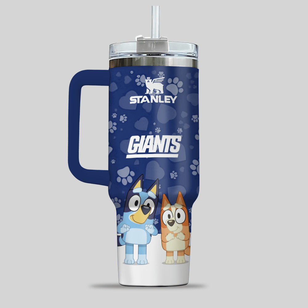 New York Giants NFL x Bluey Custom Stanley Cup 40 oz 30 oz Tumbler With Handle