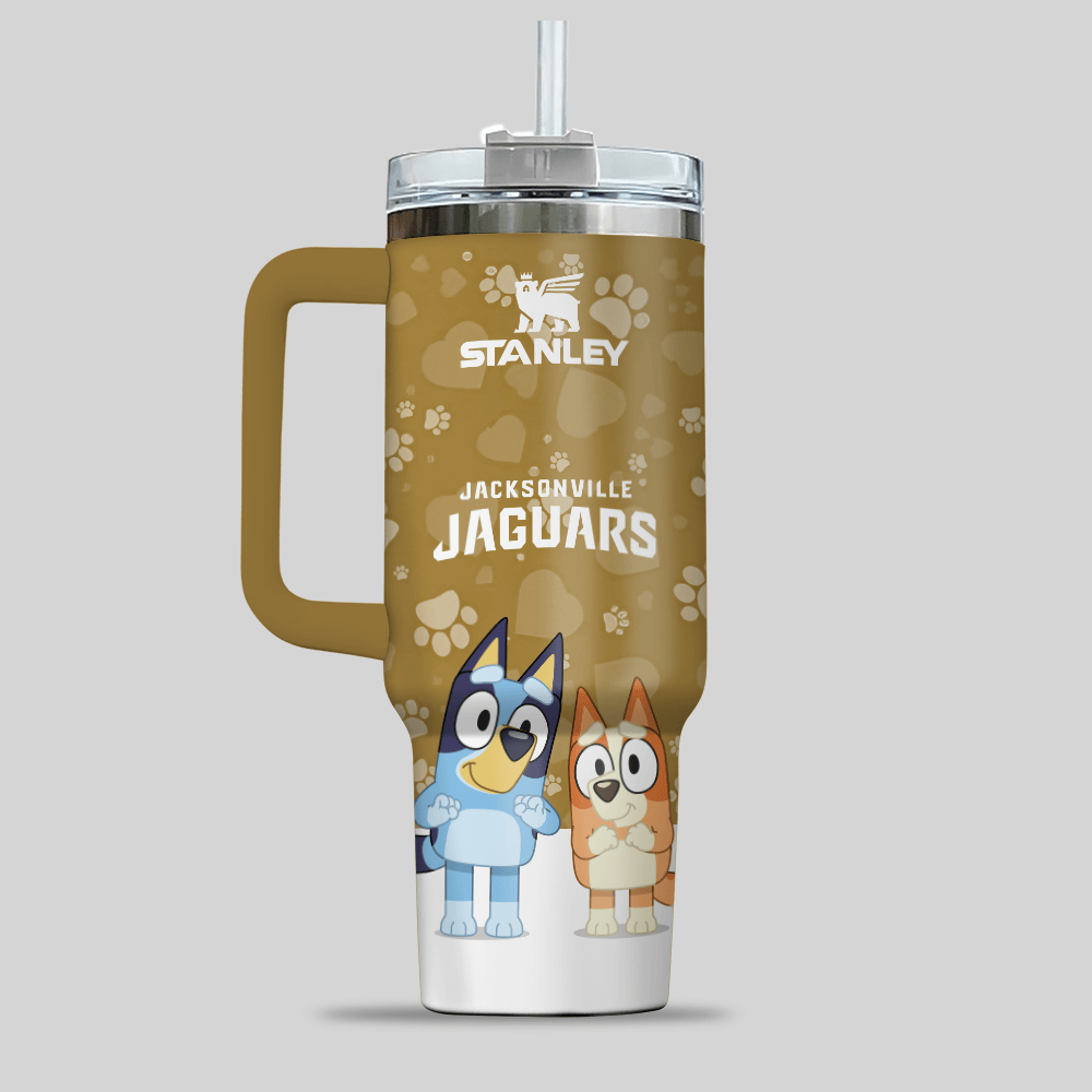 Jacksonville Jaguars NFL x Bluey Custom Stanley Cup 40 oz 30 oz Tumbler With Handle