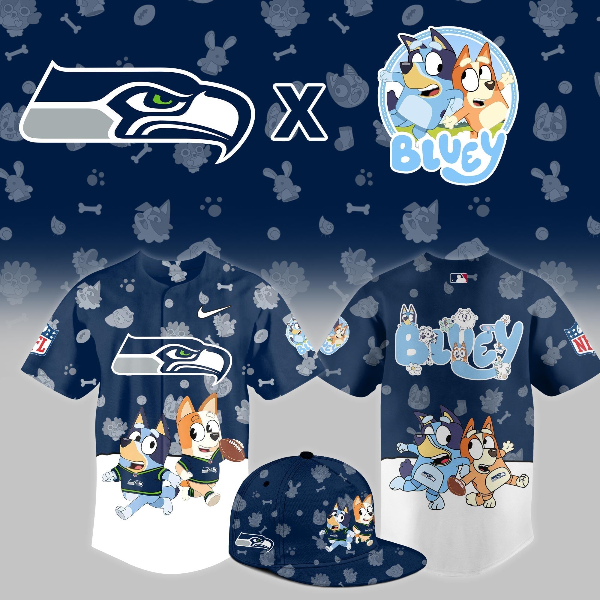 S.Seahawks x Bluey Night Limited Jersey