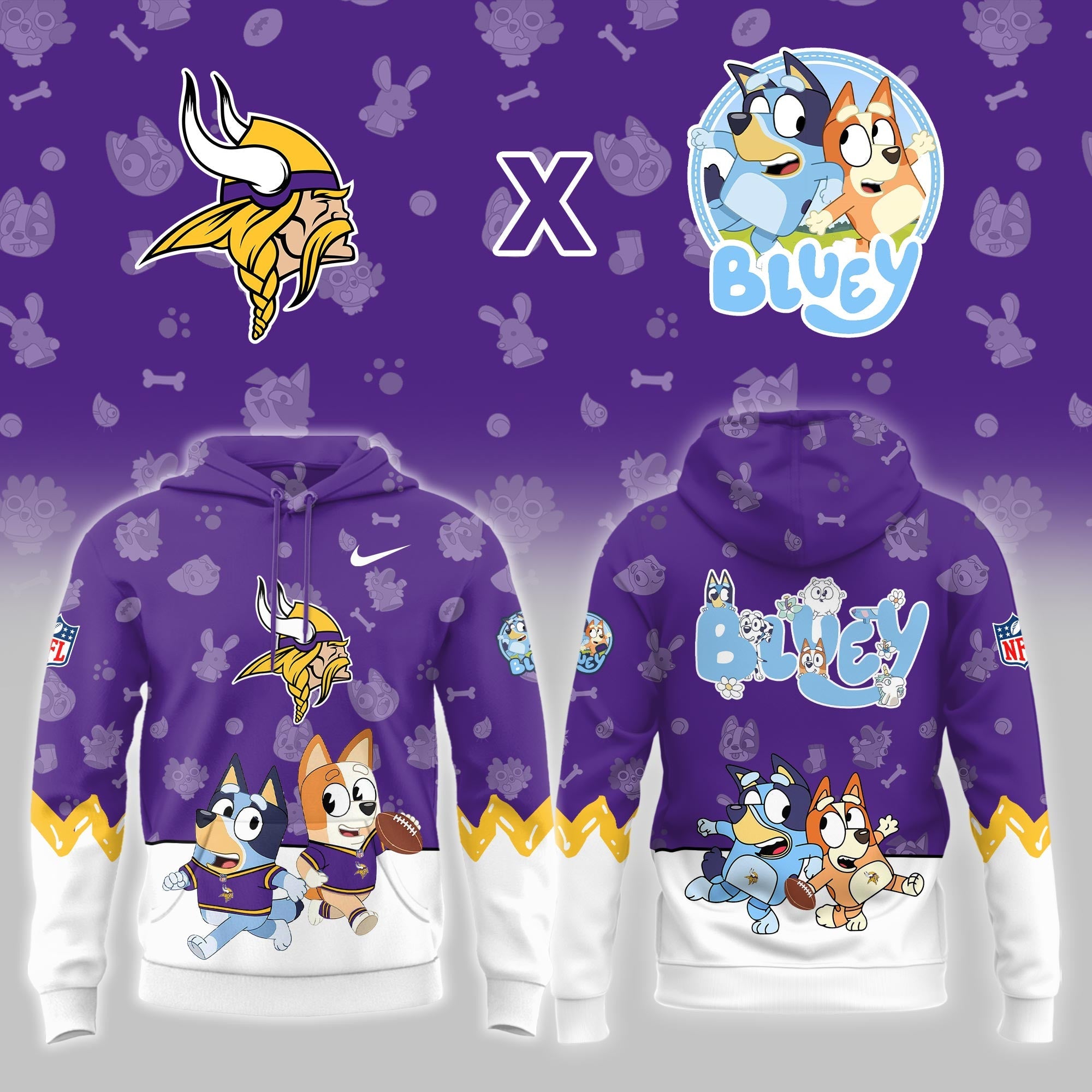 M.Vikings x Bluey Night Limited Hoodie
