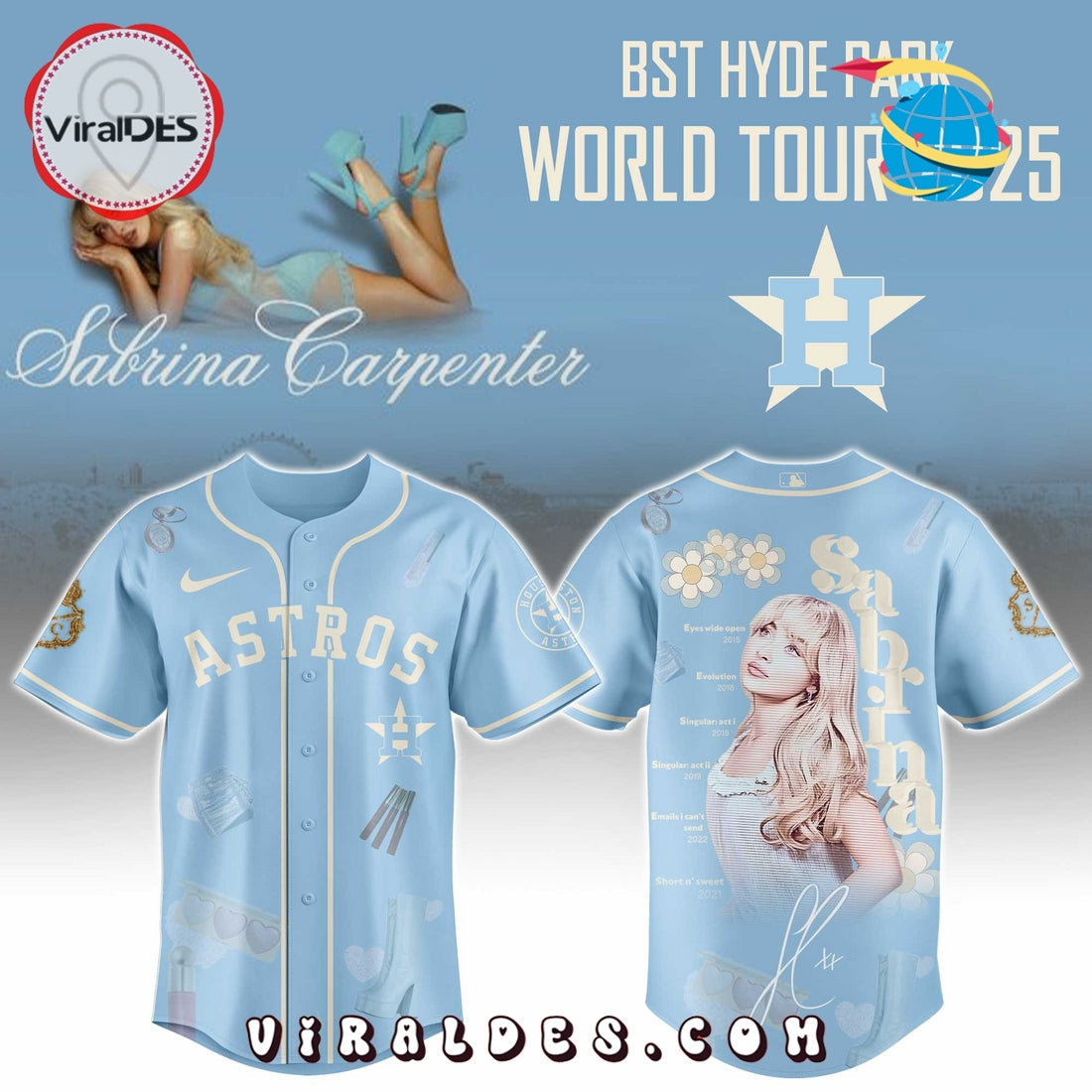 Houston Astros MLB x Sabrina Carpenter Baseball Jersey