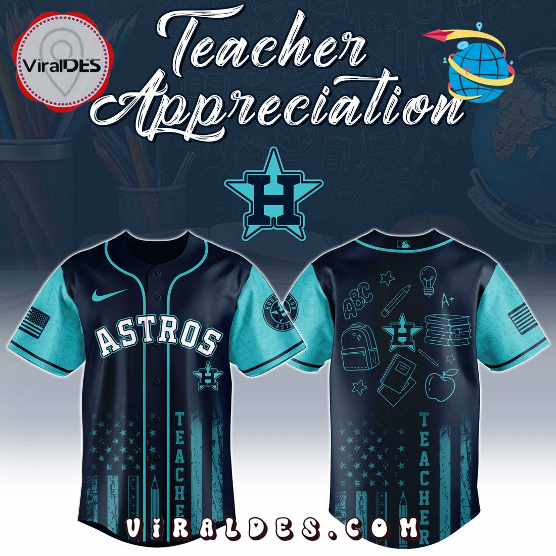 Houston Astros MLB x Teacher Appreciation Day Baseball Jersey