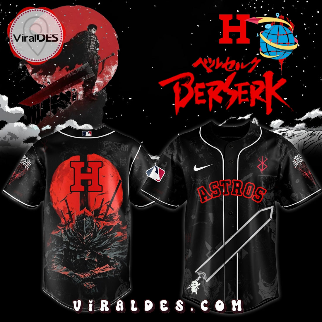 Houston Astros x Berserk Limited Edition Baseball Jersey