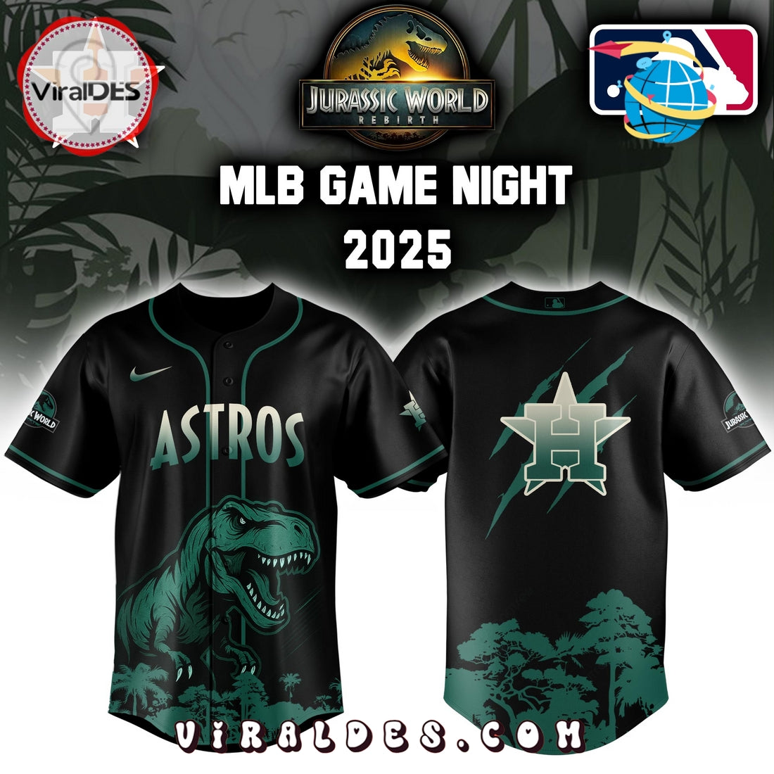 Houston Astros x Jurassic World Baseball Jersey