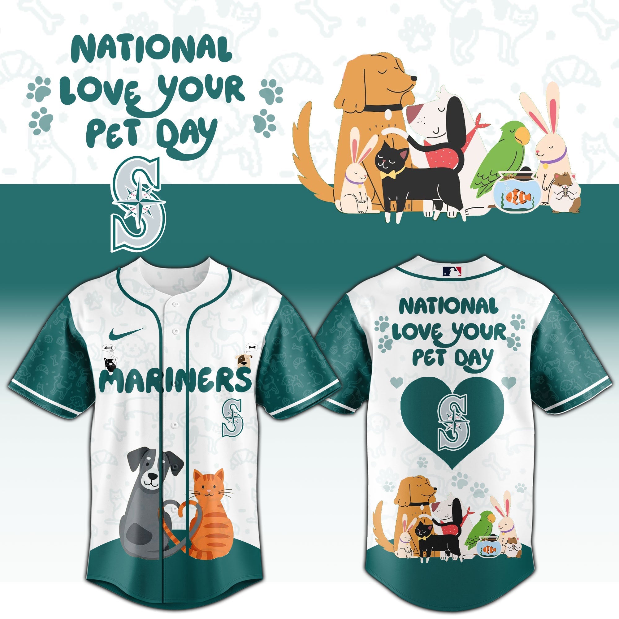 SEA Mariners special National Love Your Pet Day Limited Edition Jersey