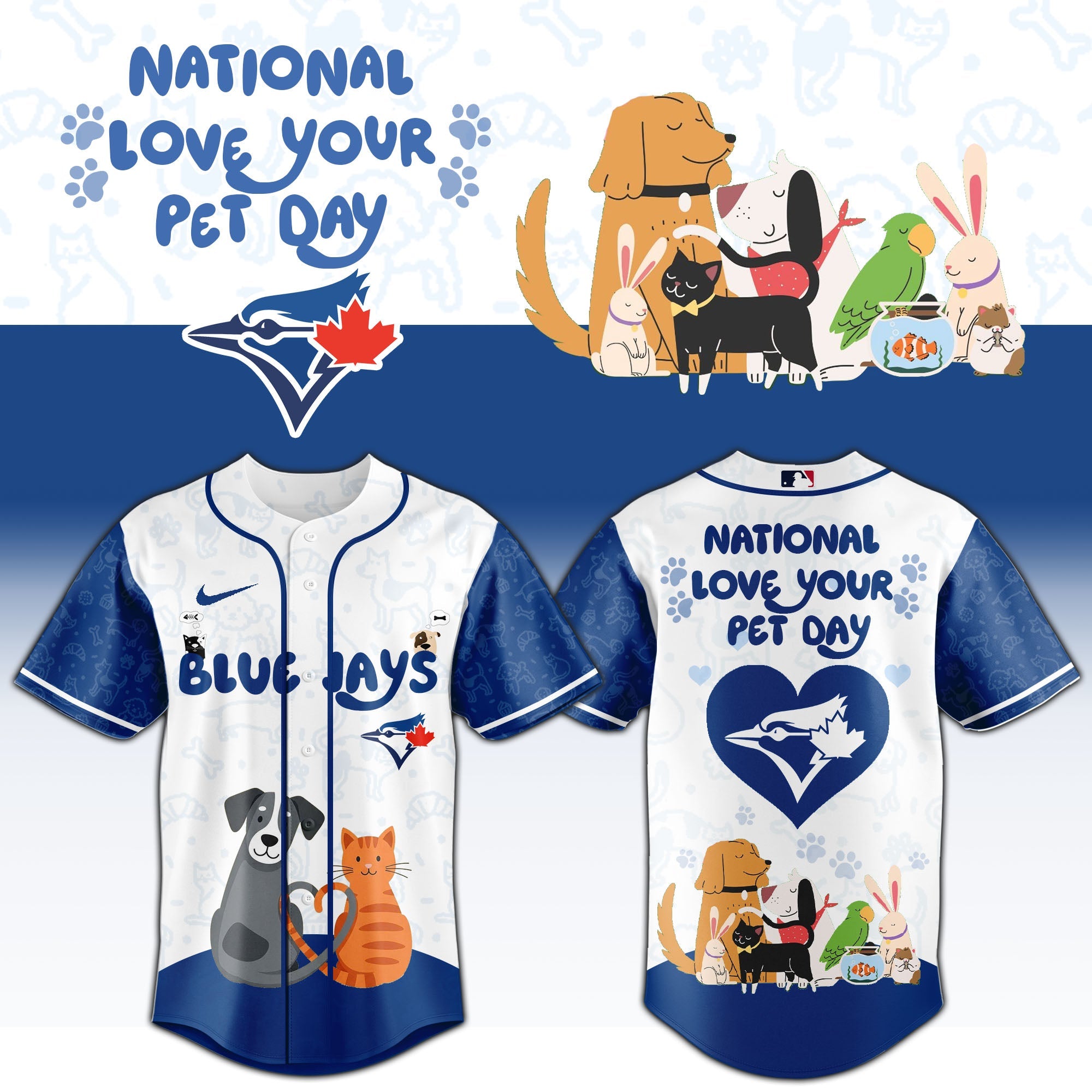 TOR Blue Jays special National Love Your Pet Day Limited Edition Jersey