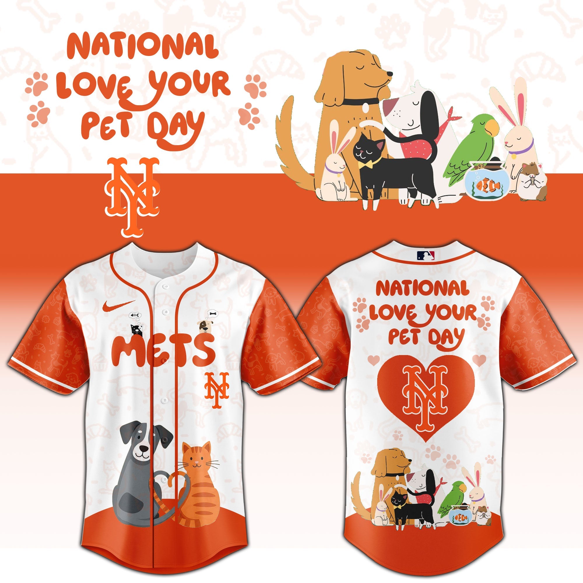 NY Mets special National Love Your Pet Day Limited Edition Jersey