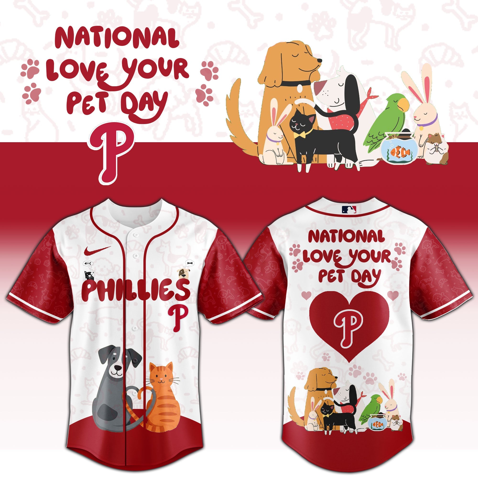 PHI Phillies special National Love Your Pet Day Limited Edition Jersey