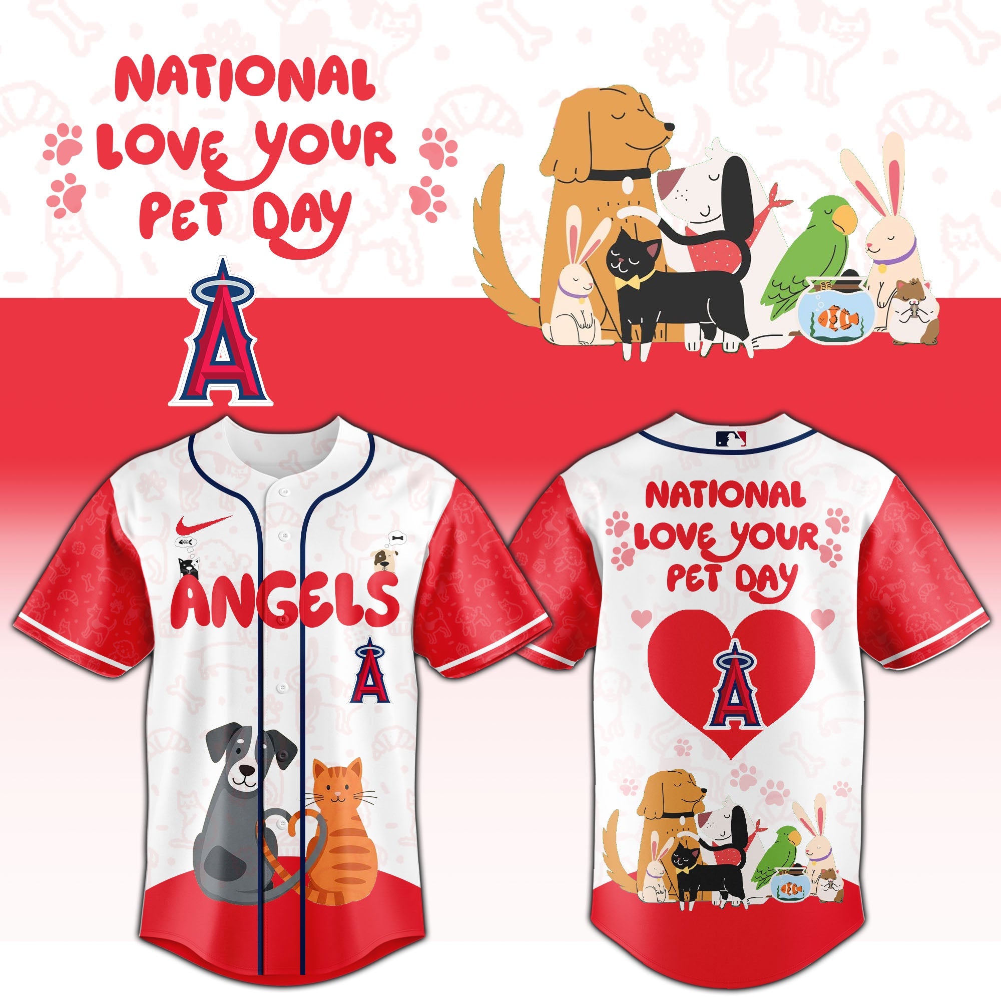 LA Angels special National Love Your Pet Day Limited Edition Jersey