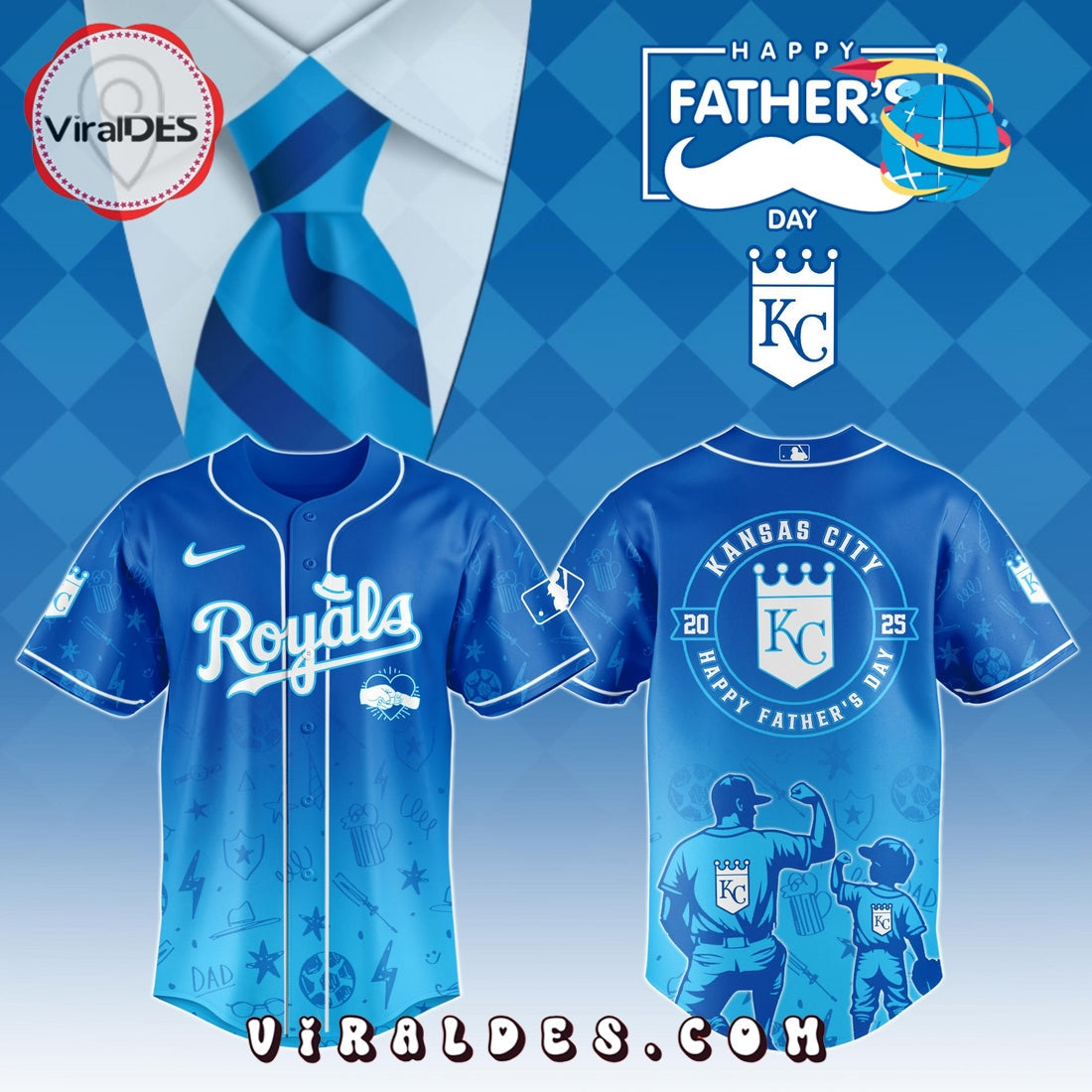 Kansas City Royals Father's Day Baseball Jersey