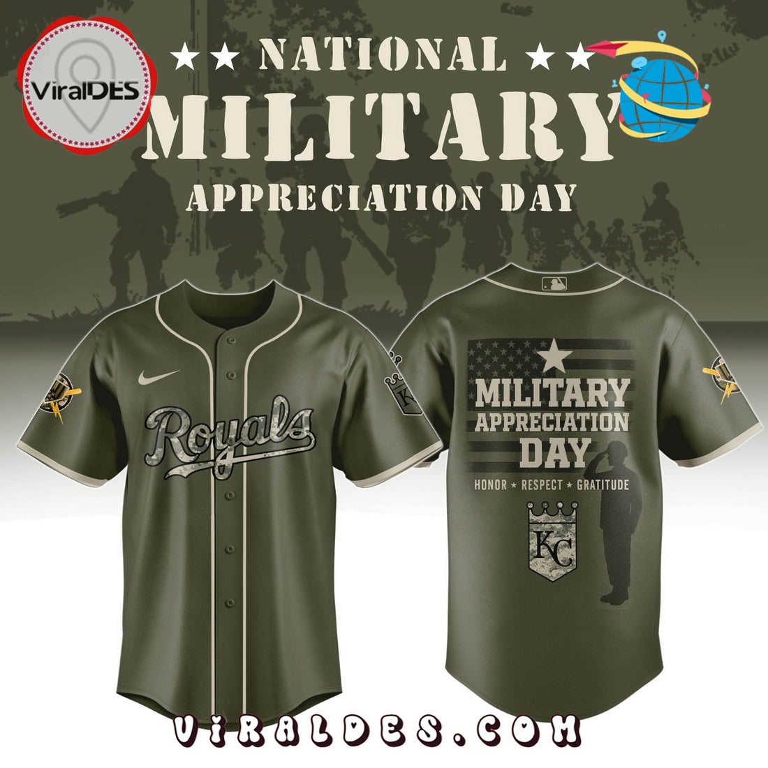 Kansas City Royals MLB Military Appreciation Day Baseball Jersey