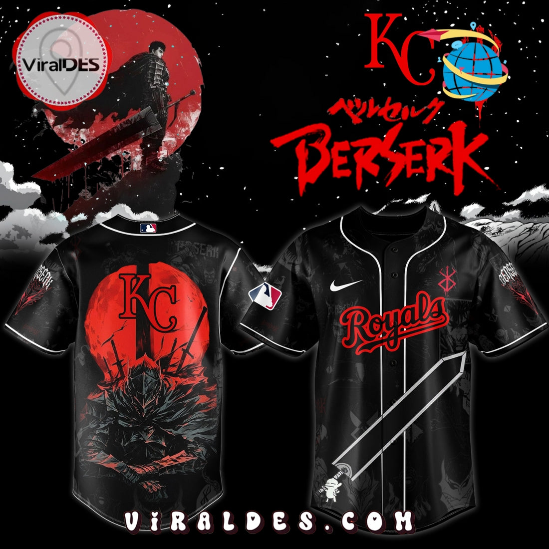 Kansas City Royals x Berserk Limited Edition Baseball Jersey