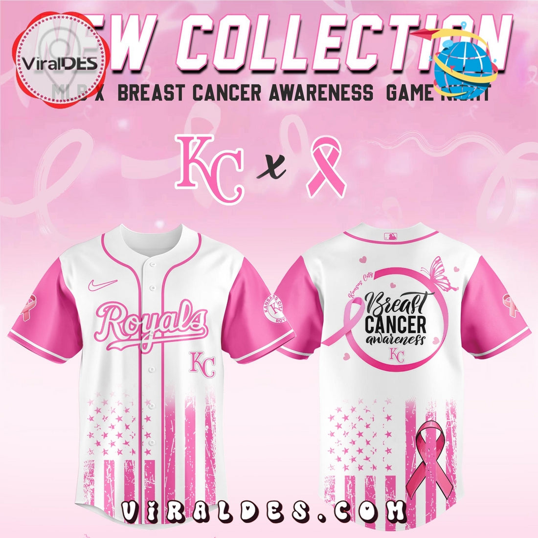 Kansas City Royals x Breast Cancer Awareness Game Night Baseball Jersey