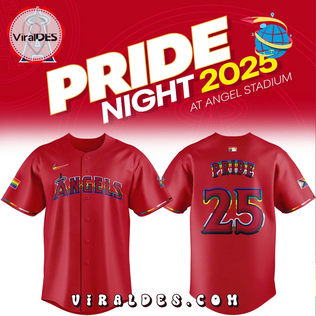 LA Angels Pride Night Special Edition Baseball Jersey