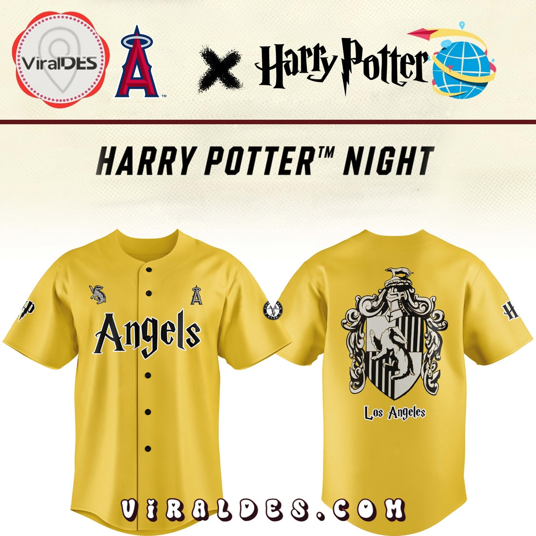 LA Angels x Hufflepuff House Limited Edition Jersey