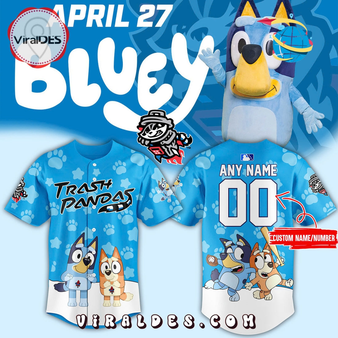 Limited editions Trash Pandas x Bluey Night Jersey