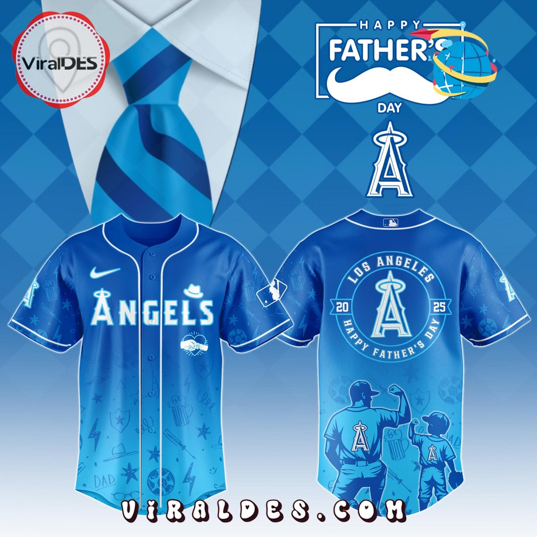 Los Angeles Angels Father's Day Baseball Jersey