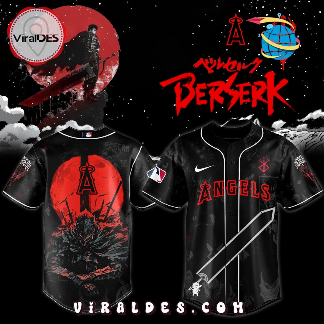 Los Angeles Angels x Berserk Limited Edition Baseball Jersey