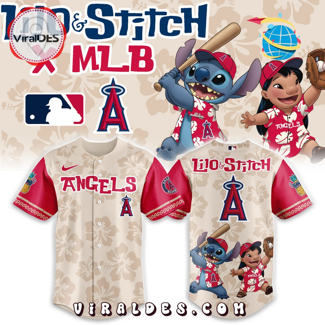 Los Angeles Angels x Lilo & Stitch Baseball Jersey