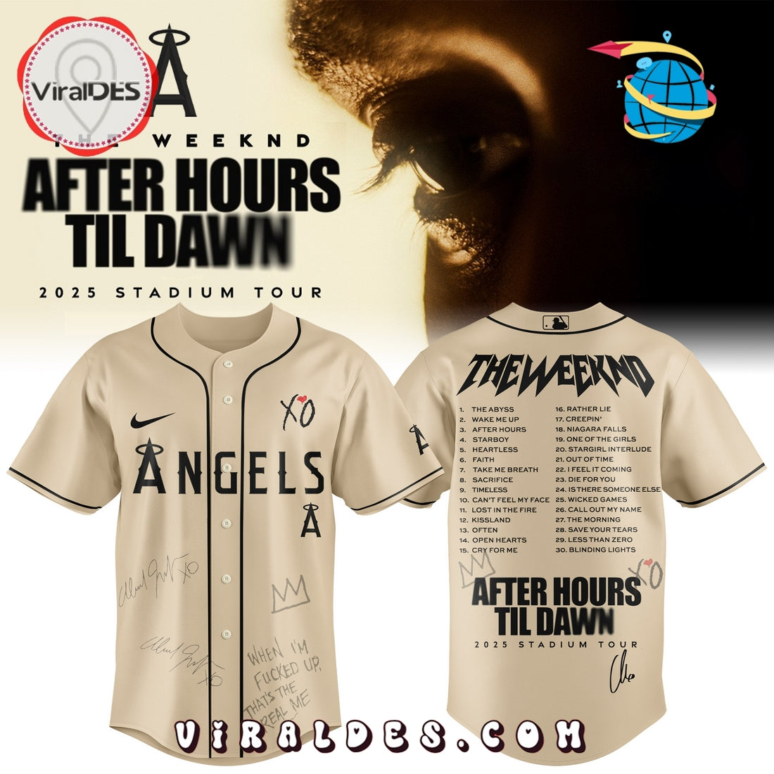 Los Angeles Angels x The Weeknd After Hours Til Dawn Baseball Jersey