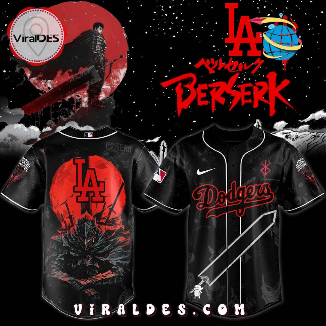 Los Angeles Dodgers x Berserk Limited Edition Baseball Jersey