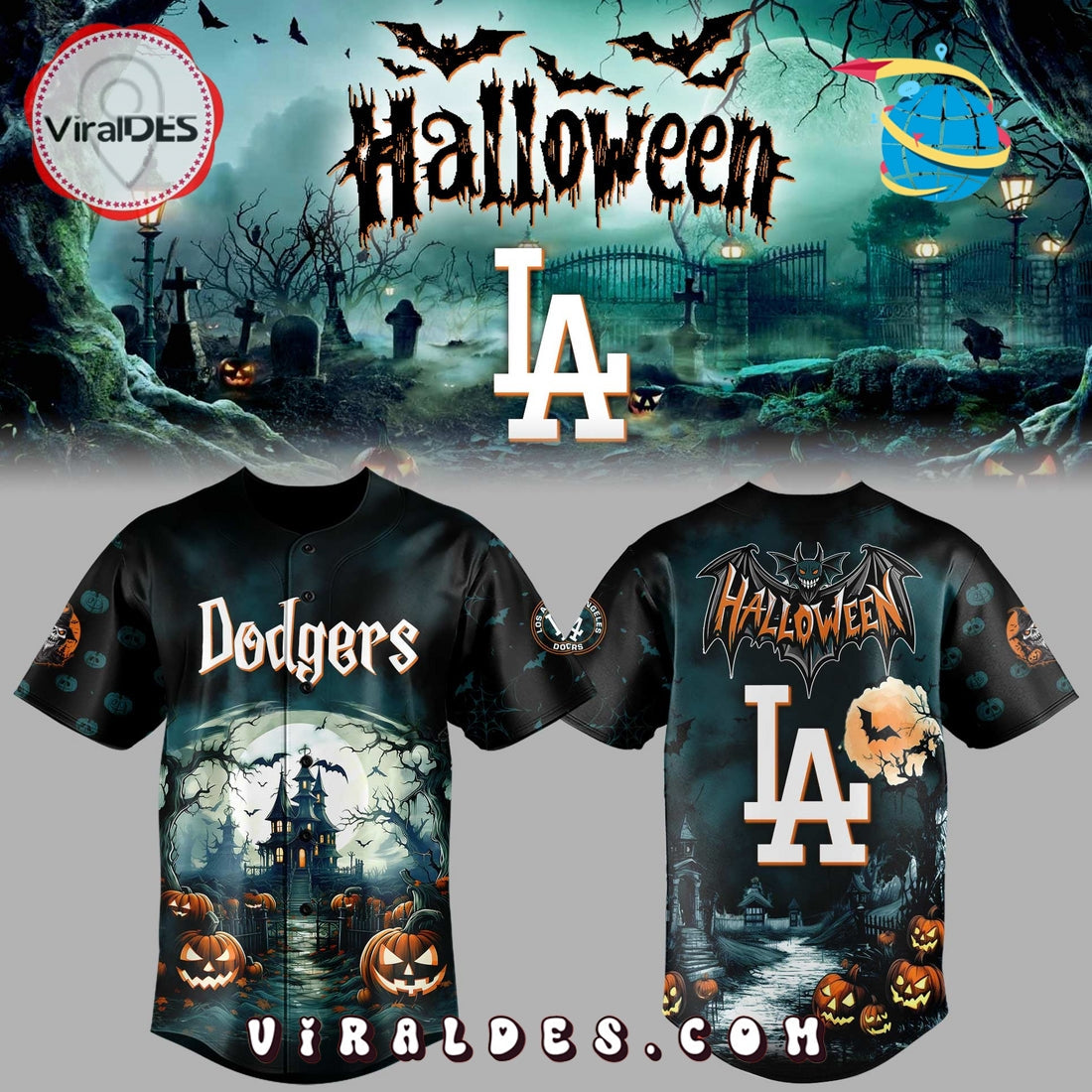 Los Angeles Dodgers x Happy Halloween Baseball Jersey