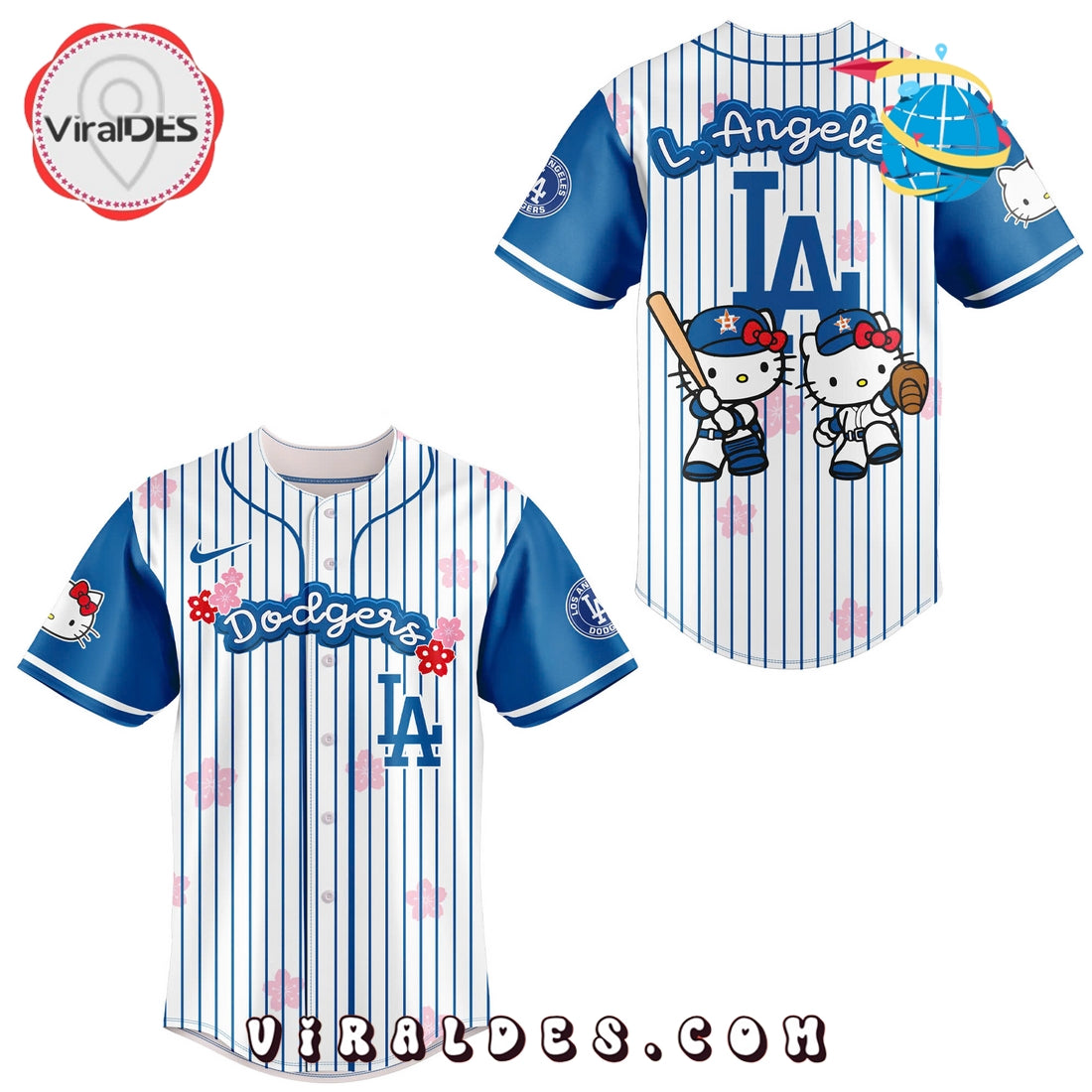 Los Angeles Dodgers x Hello Kitty Navy Baseball Jersey