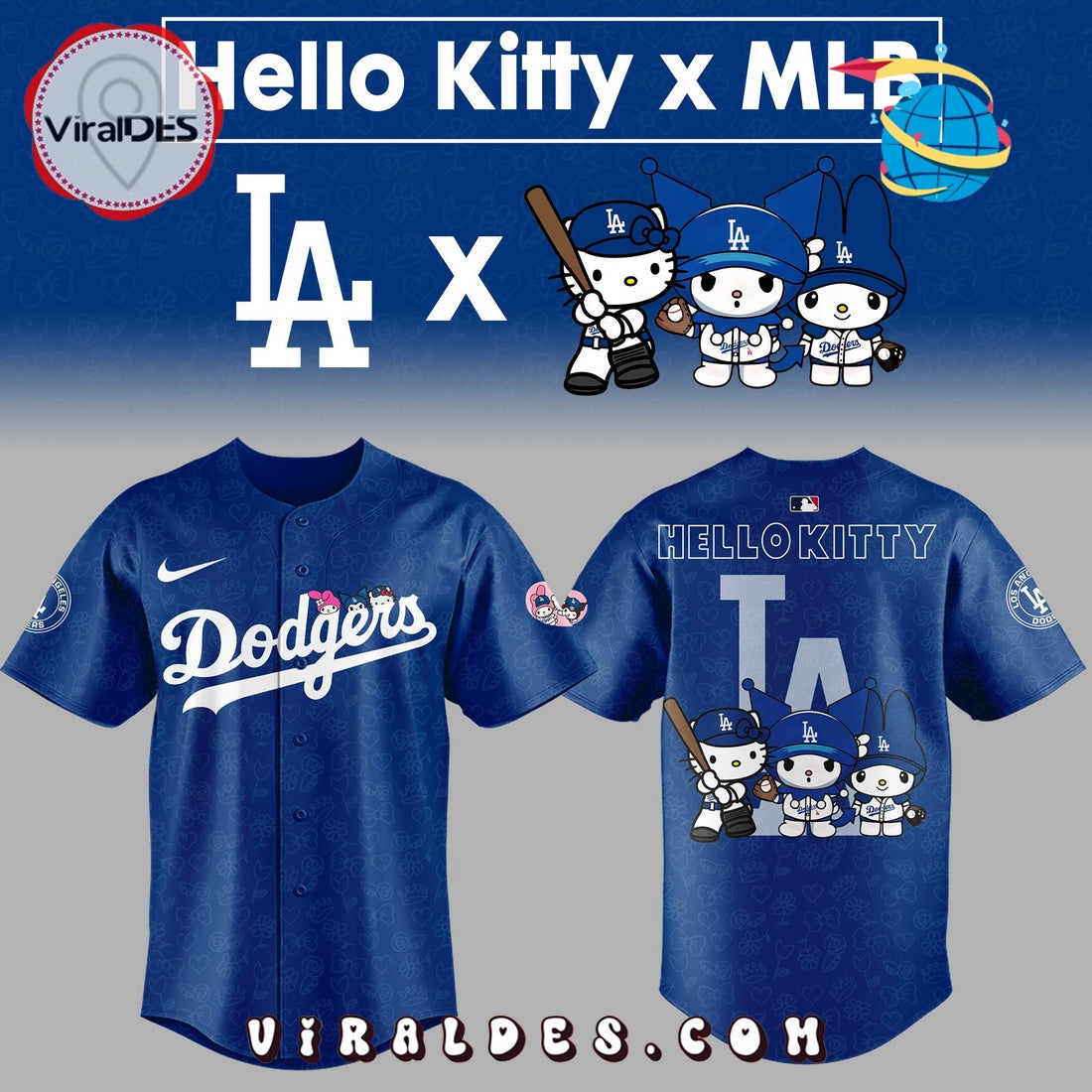 Los Angeles Dodgers x Hello Kitty Night Blue Jersey