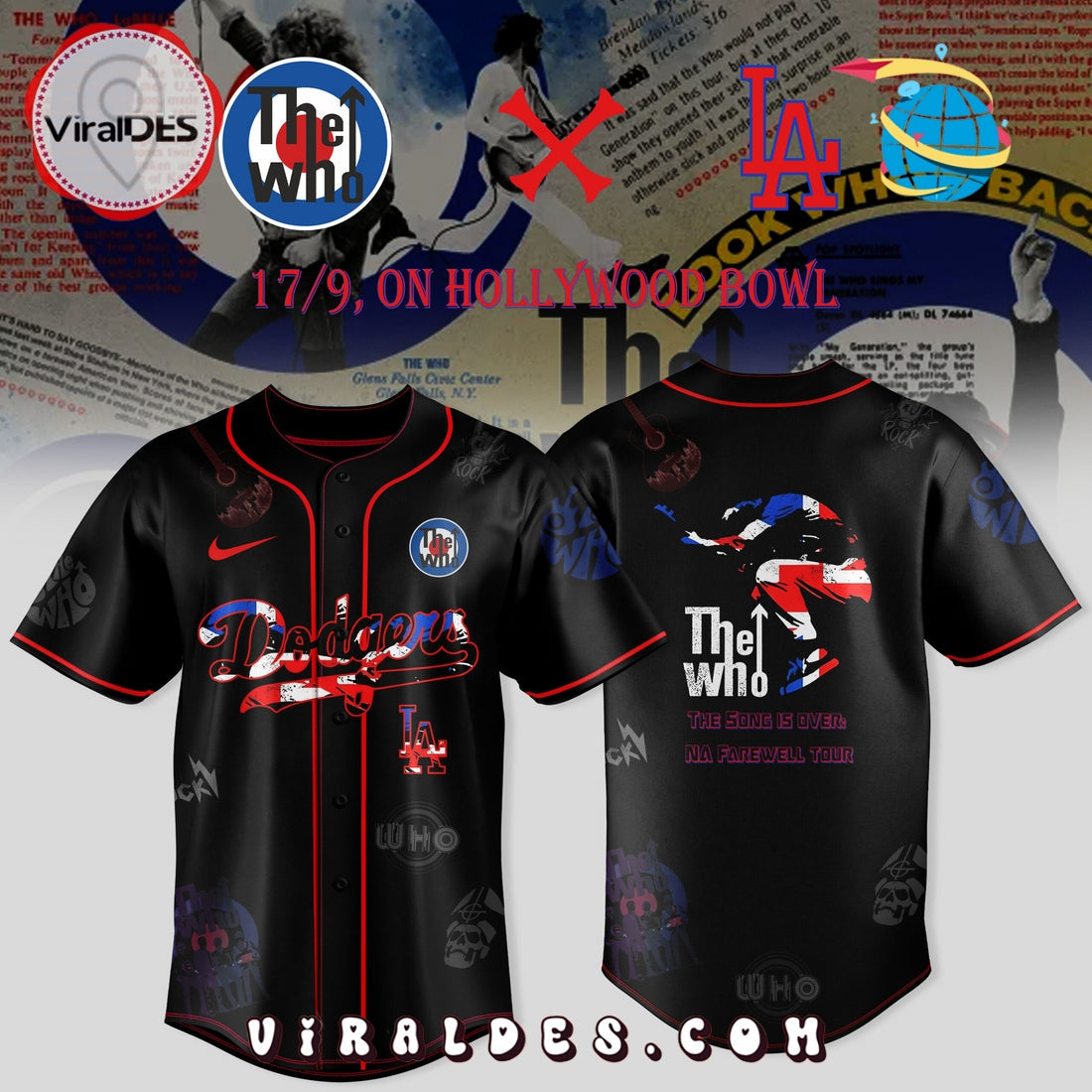 Los Angeles Dodgers x The Who NA Farewell Tour Jersey