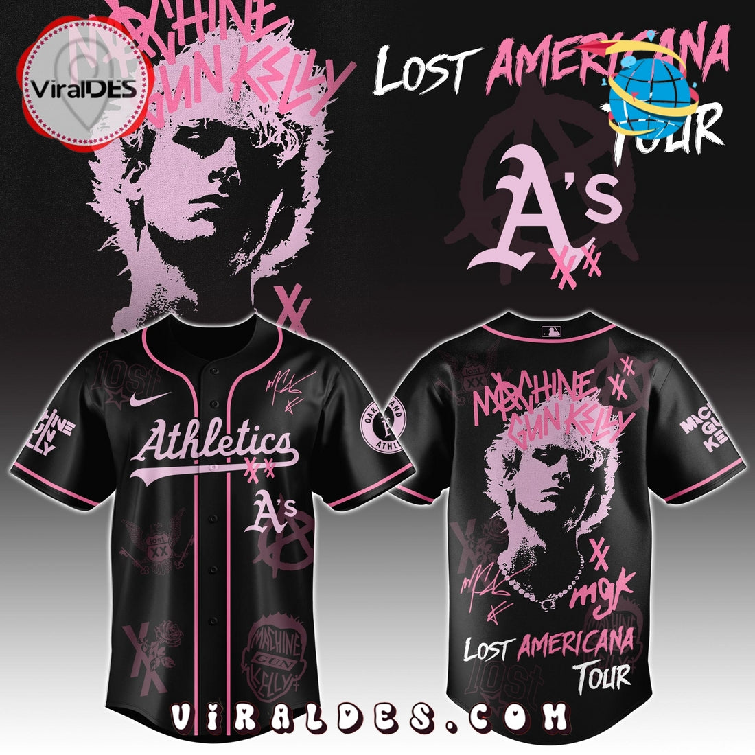 MGK x Athletics Men's Baseball Jersey - Limited