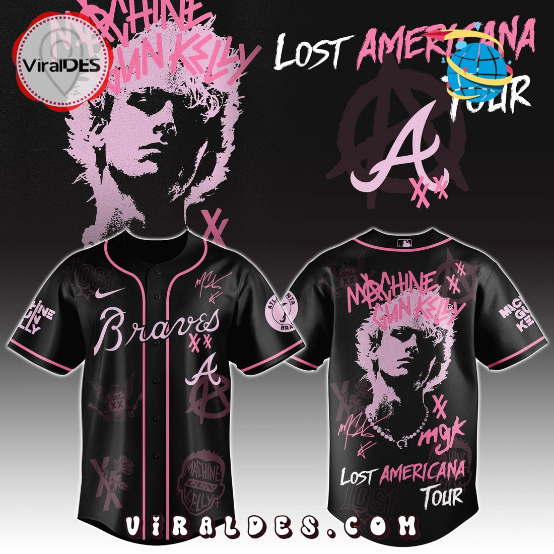 MGK x Atlanta Braves Men's Baseball Jersey - Limited