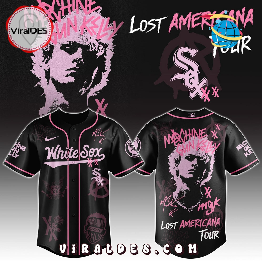 MGK x Chicago White Sox Men's Baseball Jersey - Limited