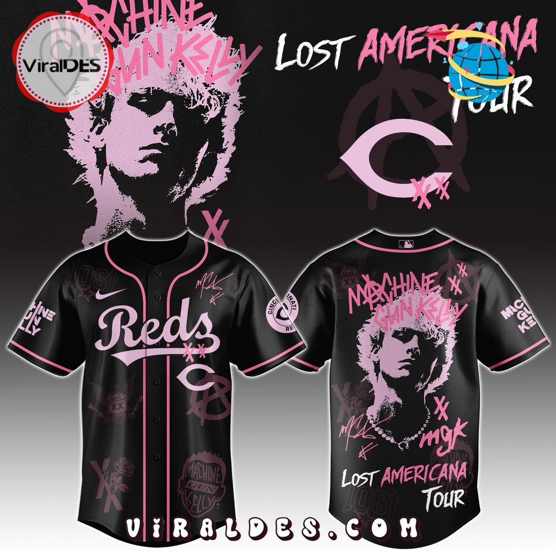 MGK x Cincinnati Reds Men's Baseball Jersey - Limited