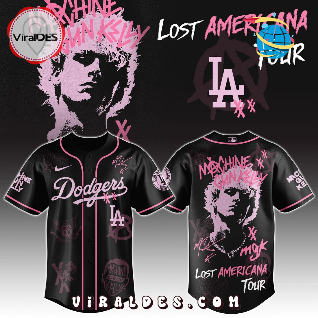 MGK x LA Dodgers Men's Baseball Jersey - Limited