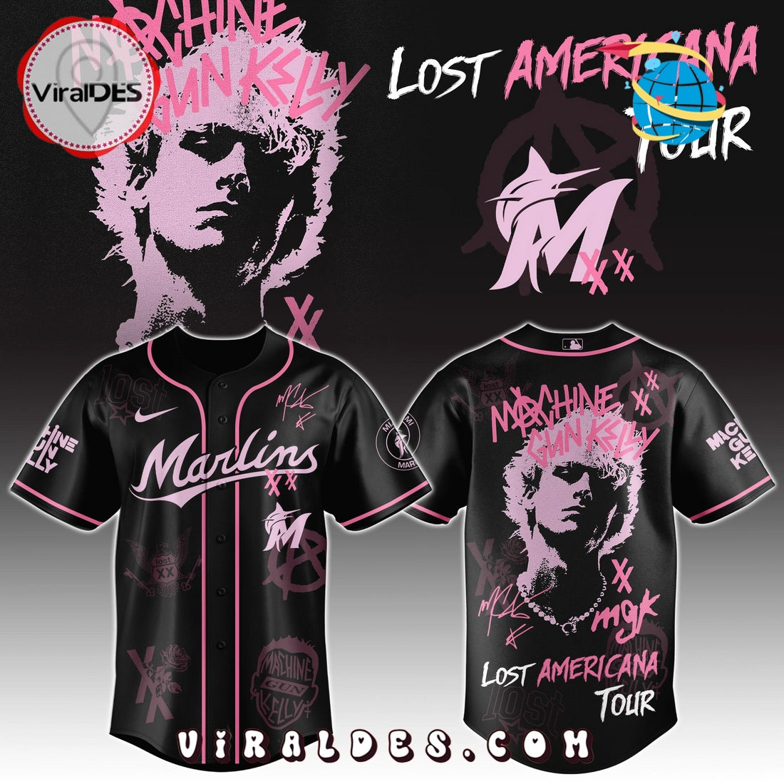 MGK x Miami Marlins Men's Baseball Jersey - Limited