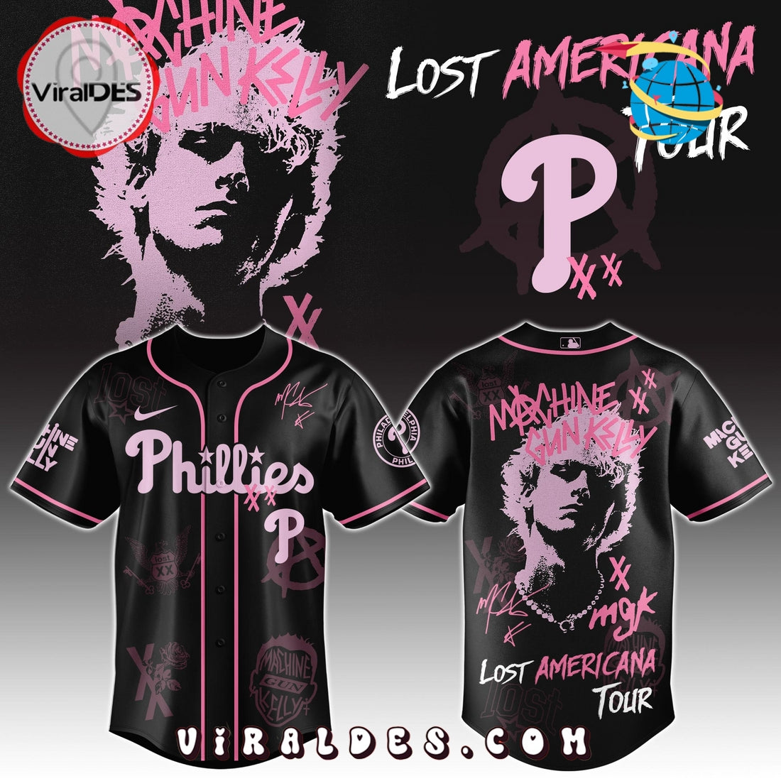 MGK x Philadelphia Phillies Men's Baseball Jersey - Limited