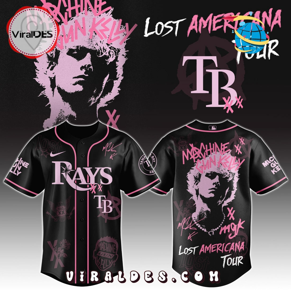 MGK x Tampa Bay Rays Men's Baseball Jersey - Limited