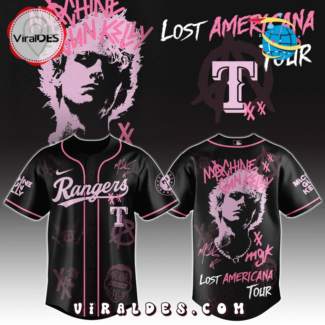 MGK x Texas Rangers Men's Baseball Jersey - Limited