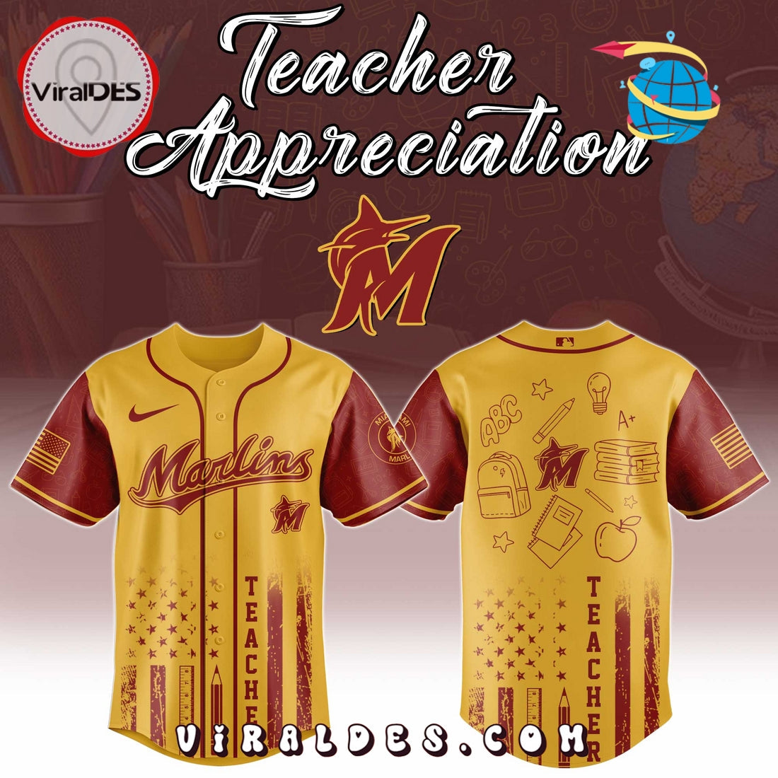 Miami Marlins MLB x Teacher Appreciation Day Jersey