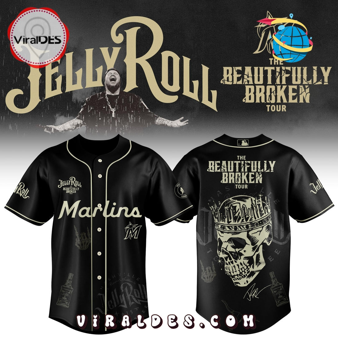 Miami Marlins x Jelly Roll Tour Baseball Jersey
