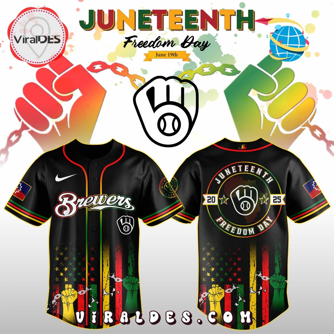 Milwaukee Brewers x Juneteenth Day Jersey