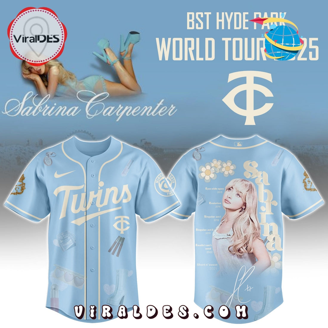 Minnesota Twins MLB x Sabrina Carpenter Baseball Jersey