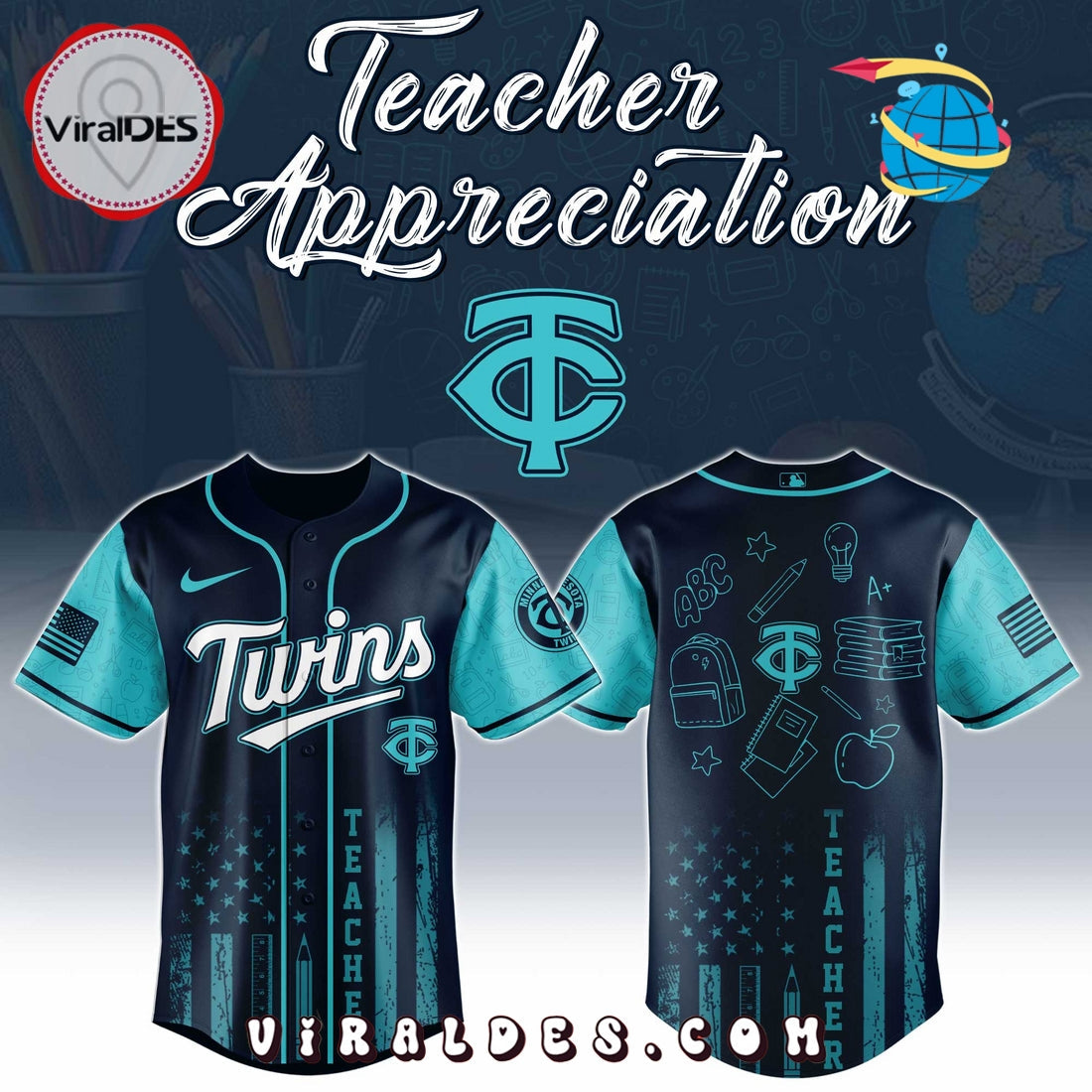 Minnesota Twins MLB x Teacher Appreciation Day Baseball Jersey